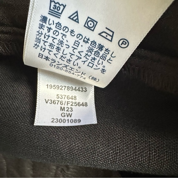 Lands End Womens Black High Rise Wide Leg Linen Pants Sz 14 Minimalist Office - Picture 10 of 13